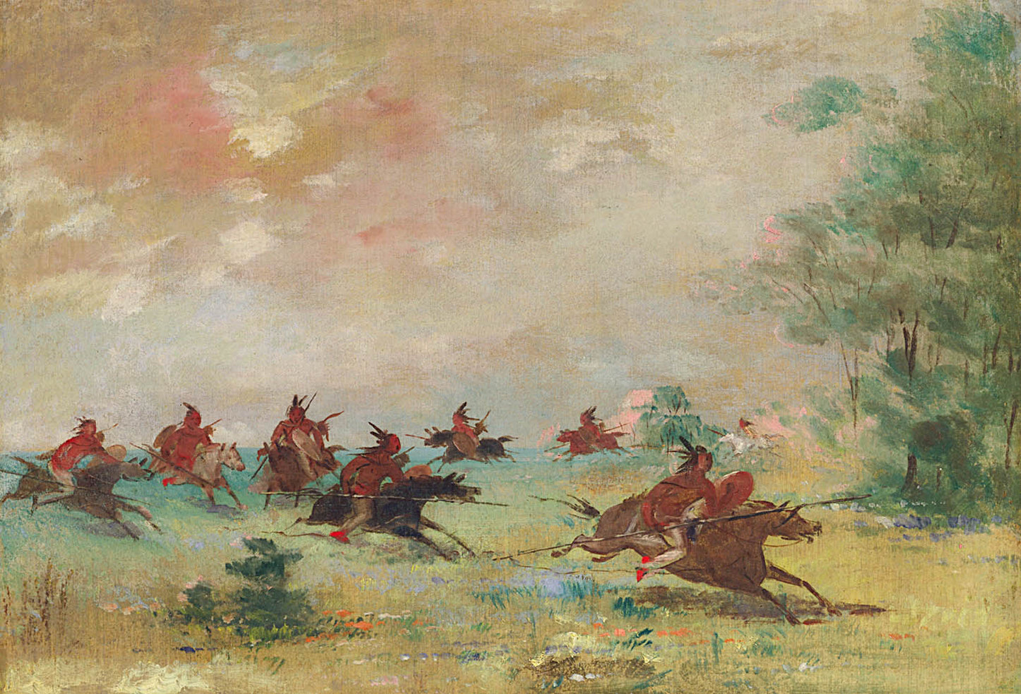 Comanche War Party, Mounted on Wild Horses