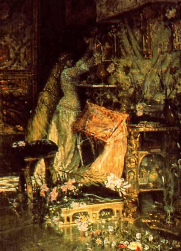 Dama adornando un altar
