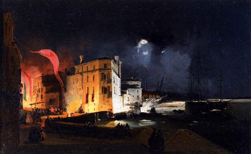 Nocturnal Celebrations in Via Eugenia at Venice