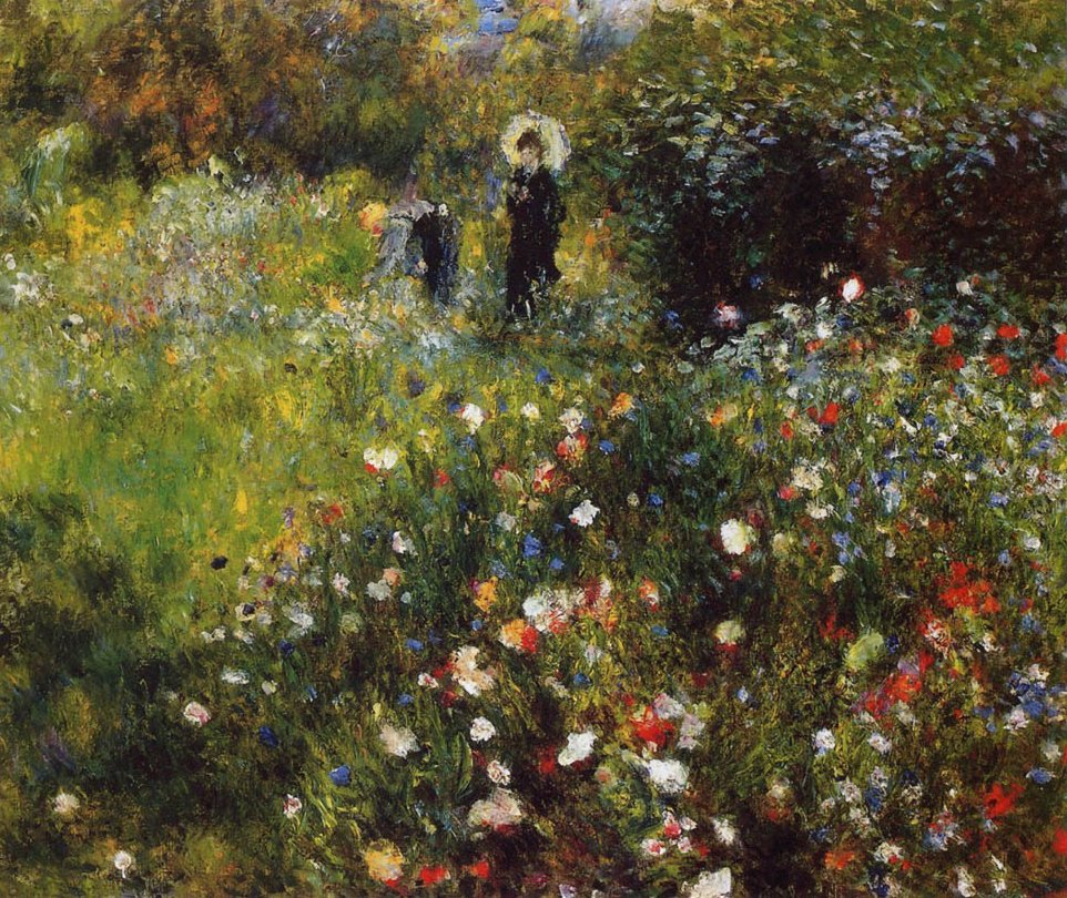 Woman with a Parasol in a Garden