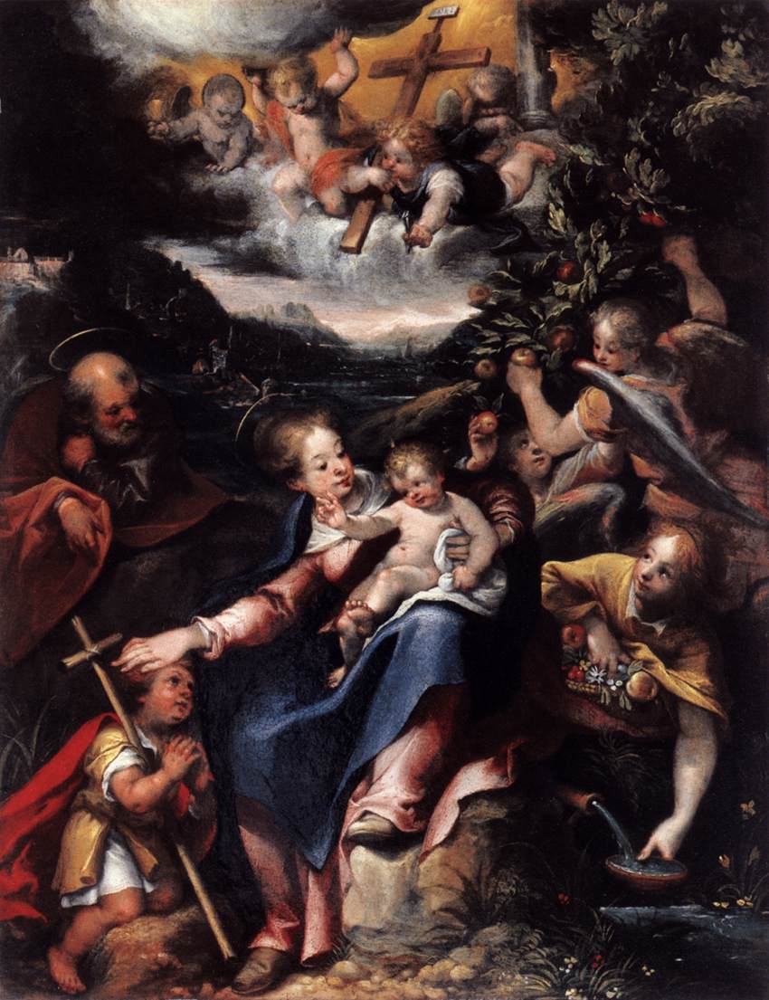 The Holy Family with the Infant St John the Baptist in a Landsca