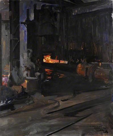 A Naval Gun in the Hydraulic Press, Elswick Works
