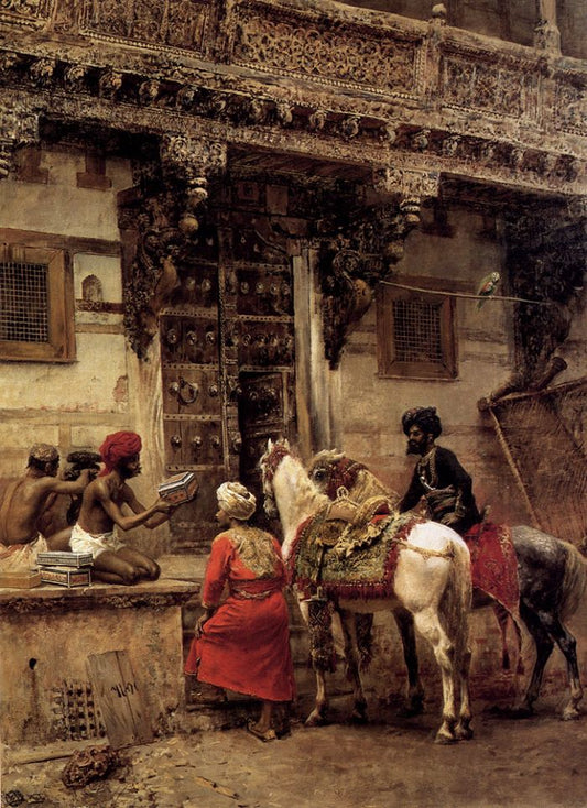 Craftsman Selling Cases By A Teak-Wood Building, Ahmedabad