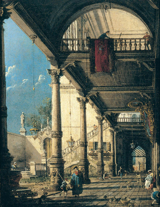 Capricho con columnata en el interior de un palacio