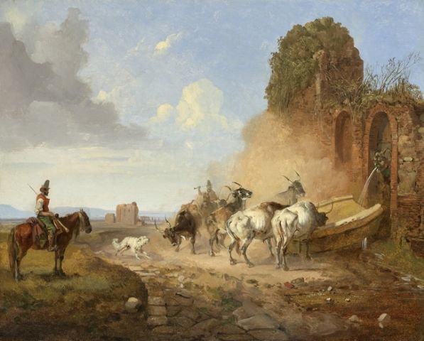 Cattle Watering at a Fountain on the Via Appia Antiqua