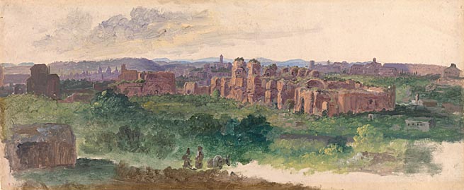 Distant View of Rome with the Baths of Caracalla