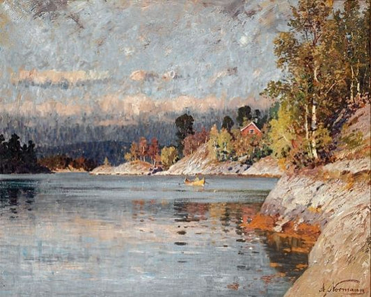 Fjord Landscape with Rowboat