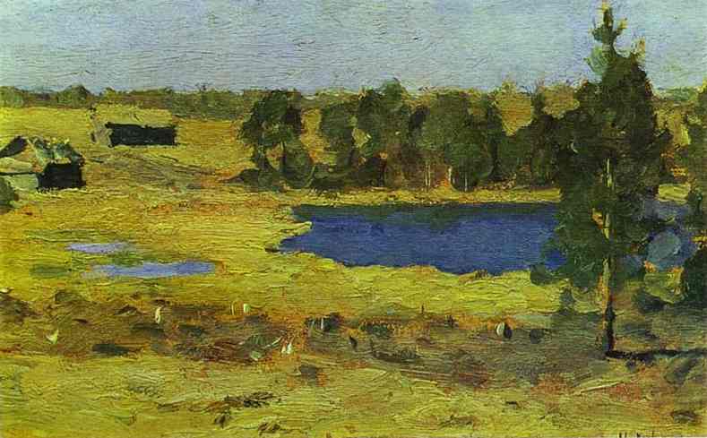 The Lake, Barns At The Edge Of A Forest