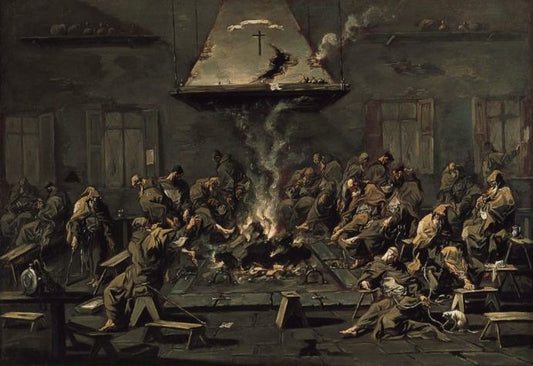 Interior with Monks