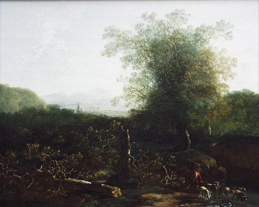 Landscape with Trees and a Ford