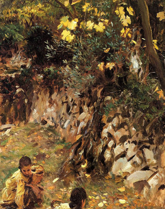 Girls Gathering Blossoms, Valdemosa, Majorca
