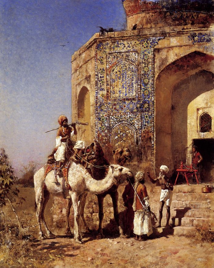 Old Blue-Tiled Mosque, Outside of Delhi, India