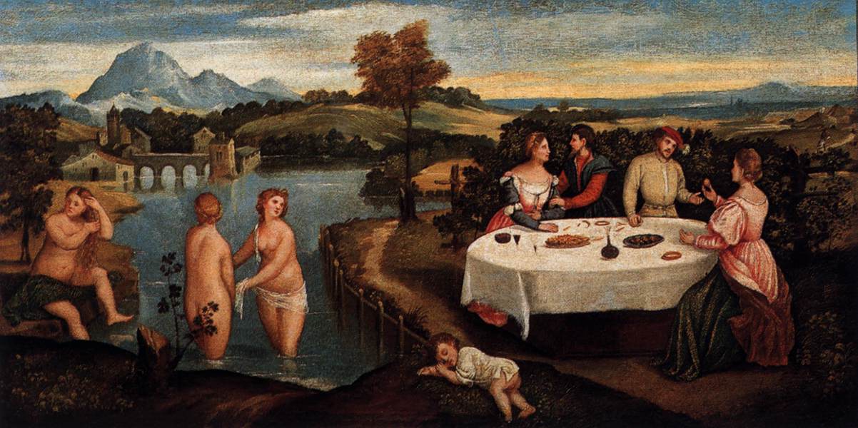 Outdoors Entertainment with Bathers