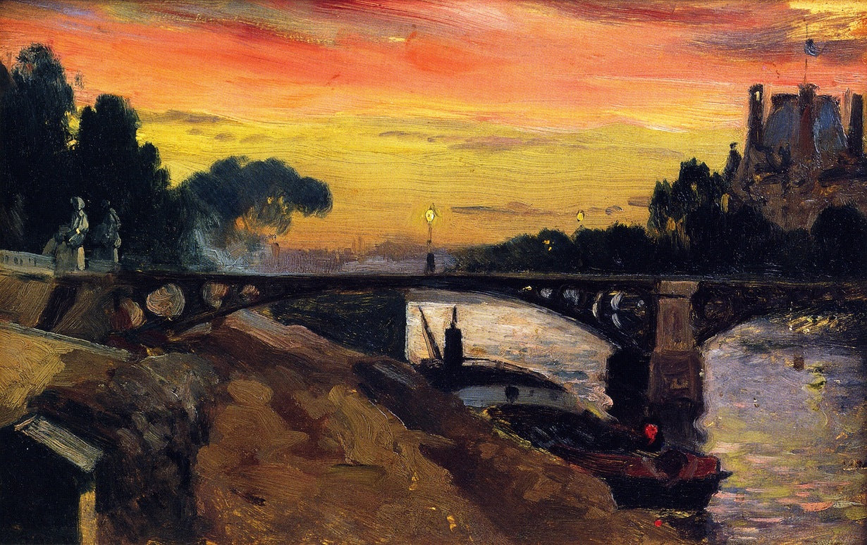 Paris View of the Seine Night