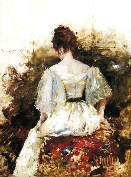 Portrait of a Woman in a White Dress