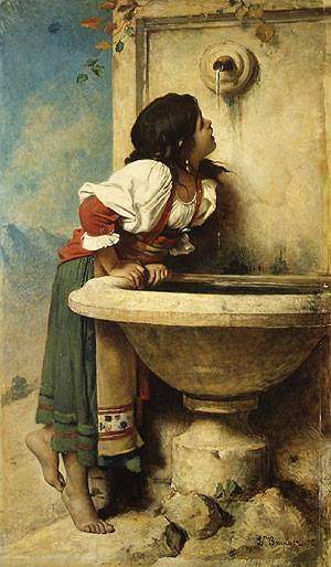 Roman Girl at a Fountain 1875