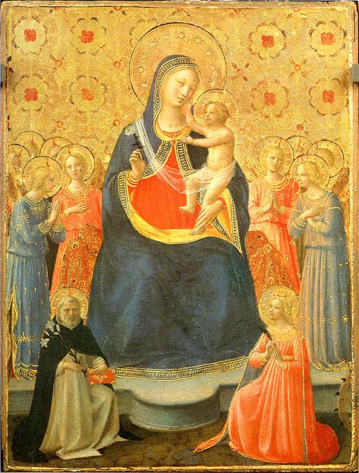 Madonna with Child Surrounded by Angels and Saints