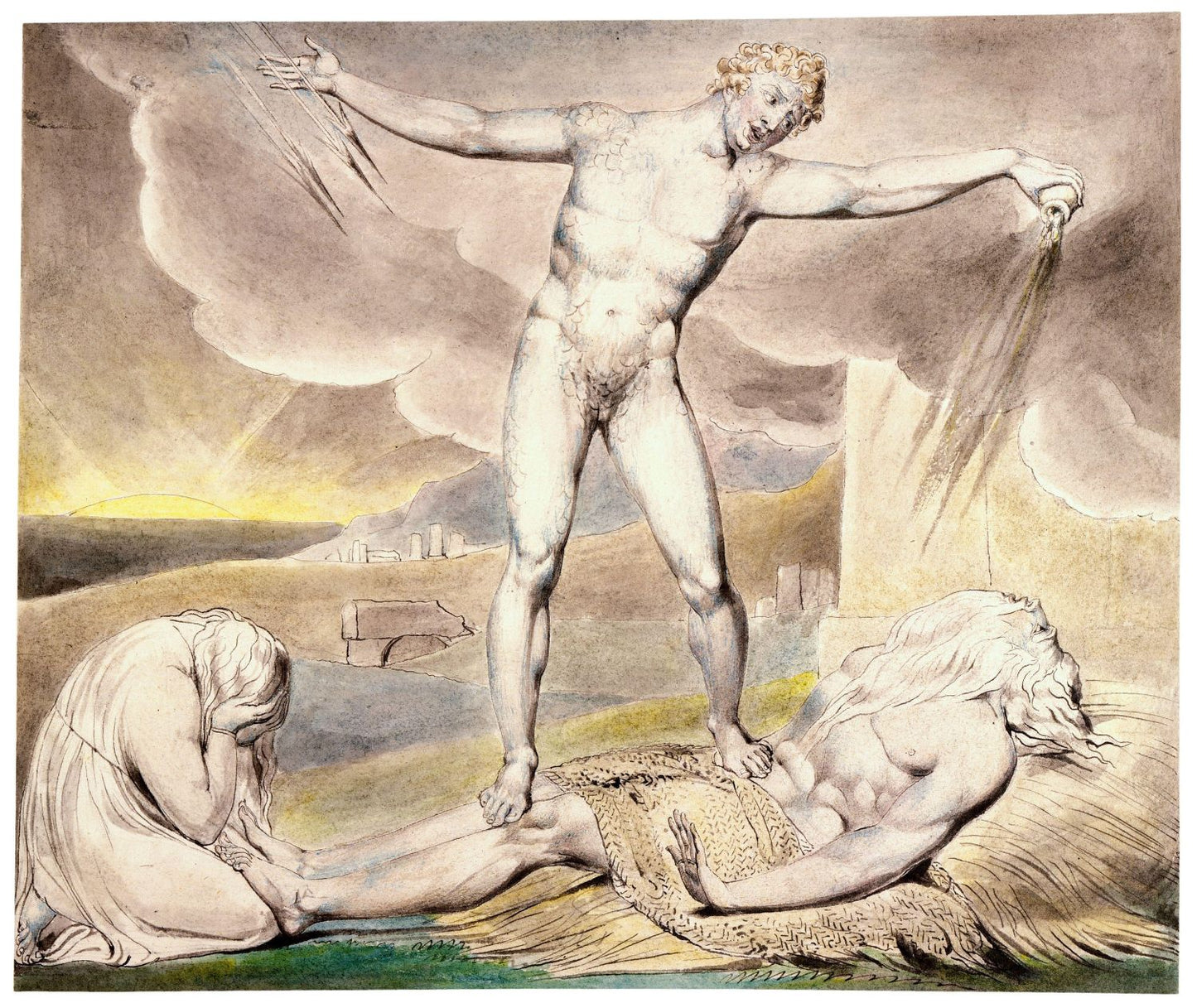 Satan Smiting Job with Boils