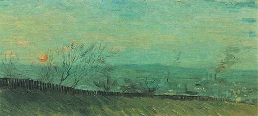 Factories Seen from a Hillside in Moonlight