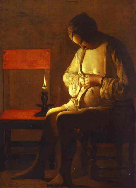 Woman Catching A Flea