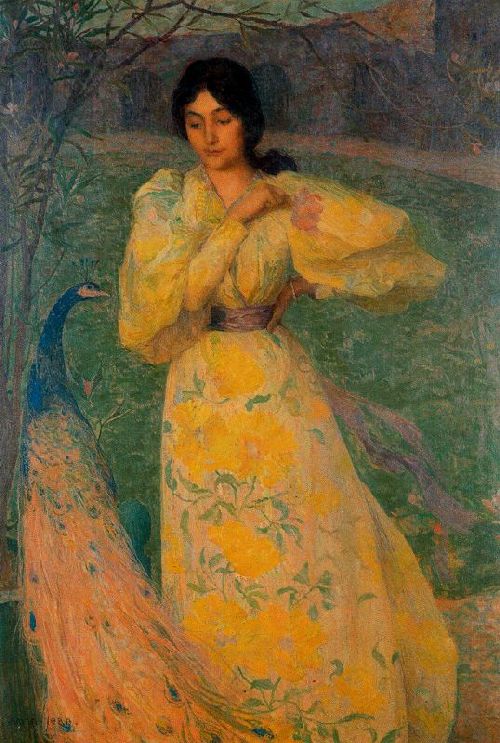 Woman with Peacock